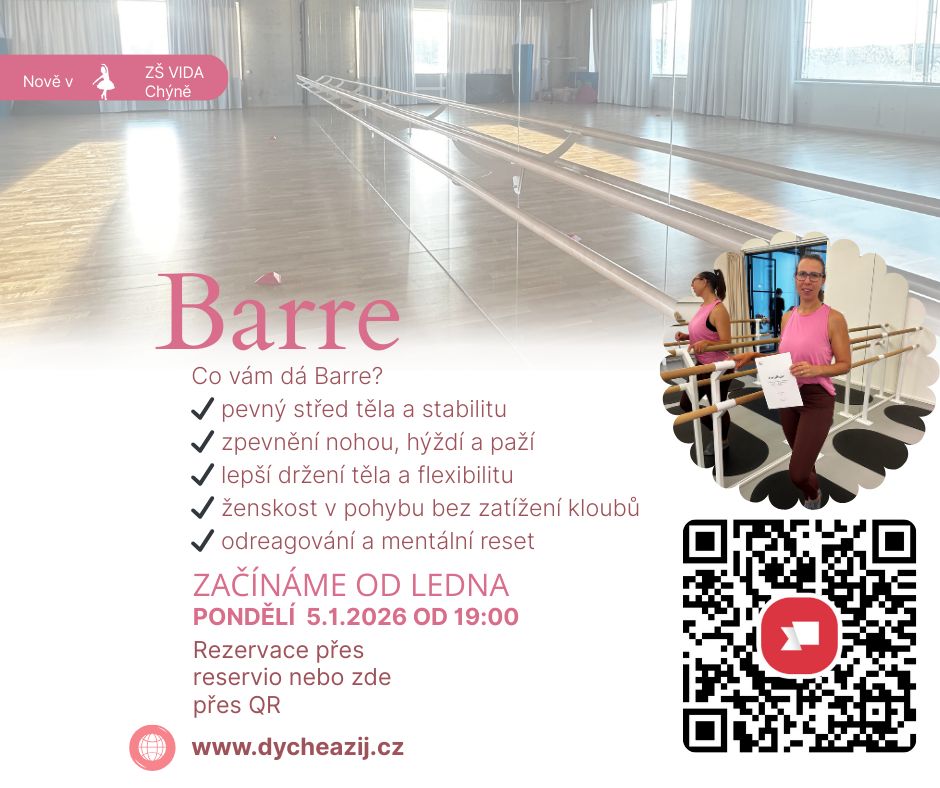 Barre - Co vám dá Barre? Začínáme od ledna, pondělí 5.1.2026 od 19:00